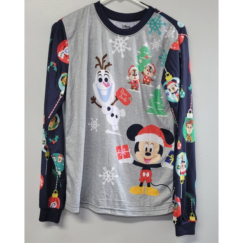 Disney 100 Mickey Mouse Olaf Christmas Long Sleeve Shirt Small